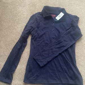 Navy blue polo collared uniform shirt